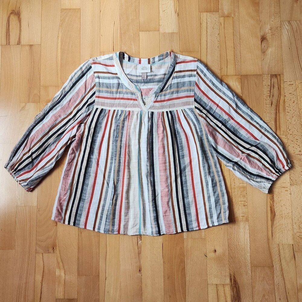Knox Rose 3/4 sleeve blouse, multicolor, small